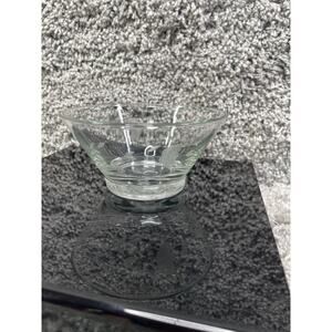 Princess House Clear Glass Etched Floral Design Condiment Mayonnaise Sauce Bowl